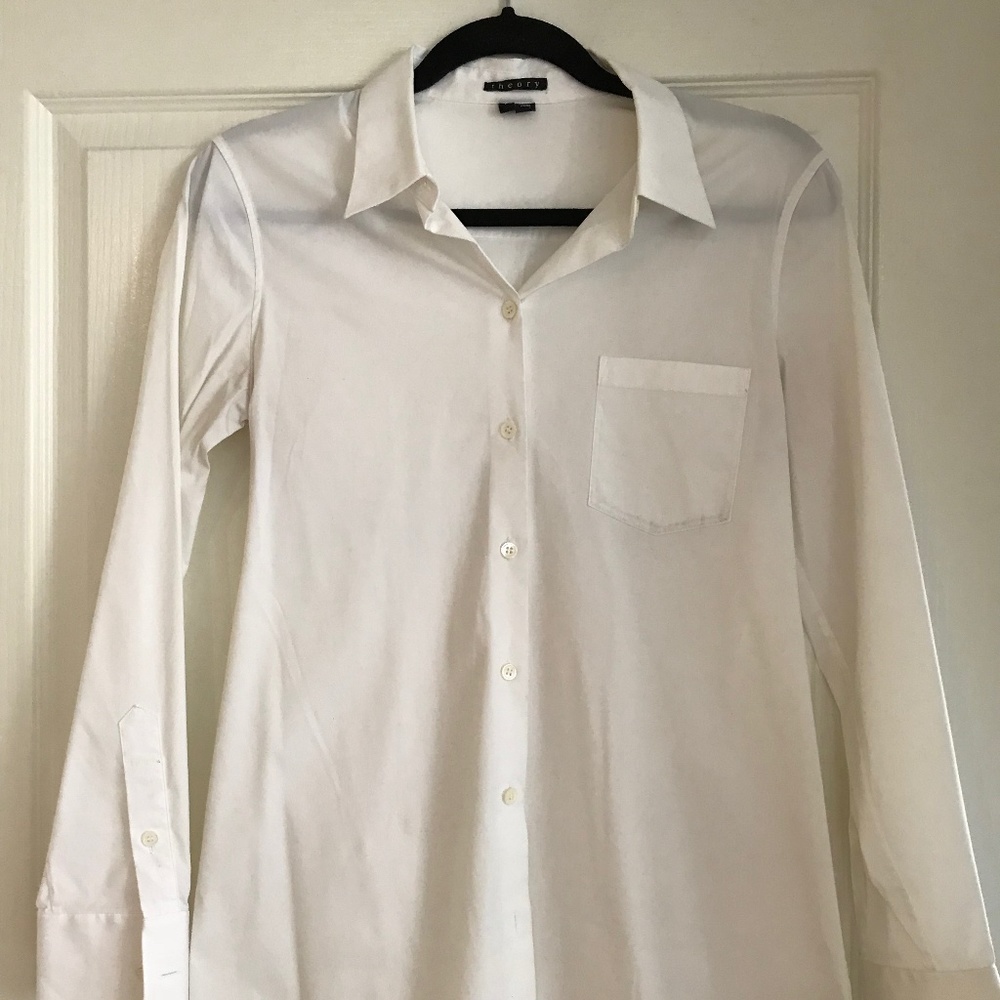 Theory White Button Down Shirt